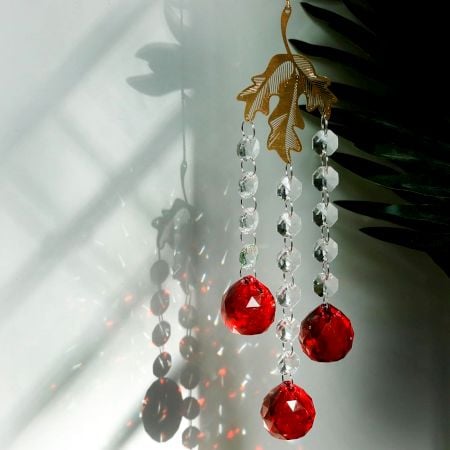 Suncatchers Crystals Ball Red Prism Window Hanging